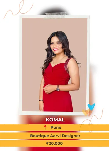 Komal, Pune — Boutique Aarvi Designer, ₹20,000 a month