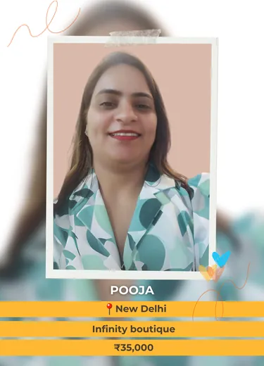 Pooja, New Delhi — Infinity Boutique, ₹35,000 a month
